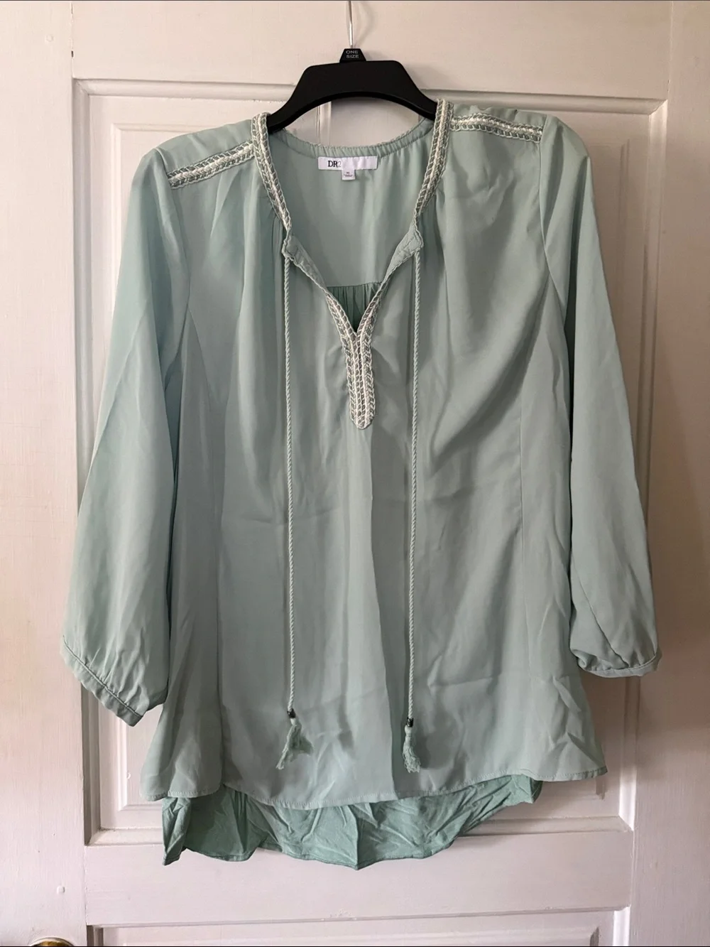 DR2 Mint Green Boho Tie-Front Tunic